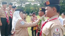 Foto : Senator Dapil Bengkulu Destita Kharilisani mengobarkan semangat juang generasi muda Pramuka untuk terus berkarya dan berinovasi.