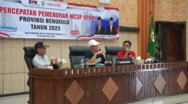 Foto : Rapat evaluasi dan percepatan MCSP  dipimpin langsung oleh Penjabat Sekretaris Daerah Provinsi Bengkulu, Herwan Antoni,