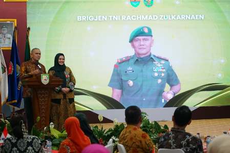 Foto : Pemerintah Provinsi Bengkulu menggelar malam pisah sambut Komandan Korem 041/Garuda Emas (Gamas) sebagai tanda peralihan tongkat kepemimpinan dari Brigjen TNI Rachmad Zulkarnaen kepada Kolonel Inf Jatmiko Aryanto.