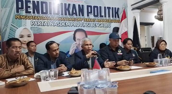 Foto : Keterangan pers Pengurus DPW Partai Nasdem Provinsi Bengkulu